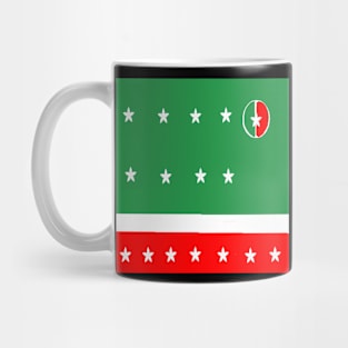 Sporty Italian Design on Black Background Mug